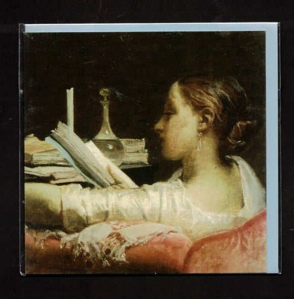 GREETING CARD / FARUFFINI, Federico / Woman reading, 19th century