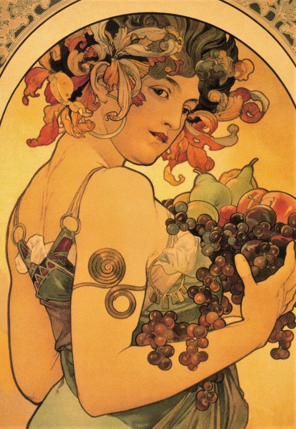 POSTCARD / MUCHA, Alphonse / Fruit, 1897