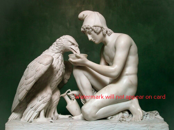 POSTCARD / THORVALDSEN / Sculpture Ganymede + Zeus as an Eagle, 1817