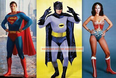 POSTCARD / Superheroes / Superman, Batman, Wonder Woman