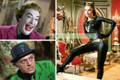 POSTCARD / BATMAN / The Villains / The Joker, The Riddler + Cat Woman