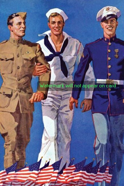 POSTCARD / SHERIDAN John / Army, Navy and Marines, 1937