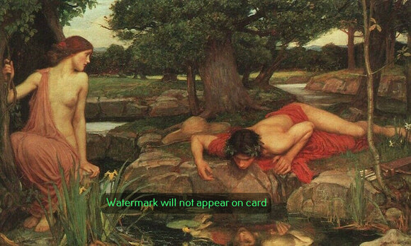 GREETING CARD / WATERHOUSE J.W, / Echo and Narcissus, 1903