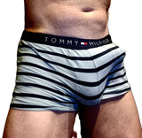 Boxer Briefs / Medium / Tommy Hilfiger / Gray + Black stripes