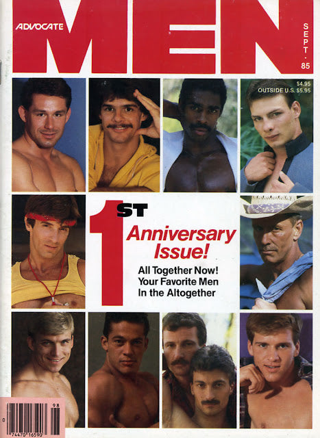 ADVOCATE Men / 1985 / September / Joe Cade / Noel Kemp / Paul Brandt / Cole Taylor / Rick Kennedy / Rick Donovan / Richard Thomas / Jim Bentley / Melchor / Darren Moore / Arturo Bardewyck / Neal Shaw / Colt Thomas / Marc Laurent