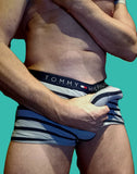 Boxer Briefs / Medium / Tommy Hilfiger / Gray + Black stripes