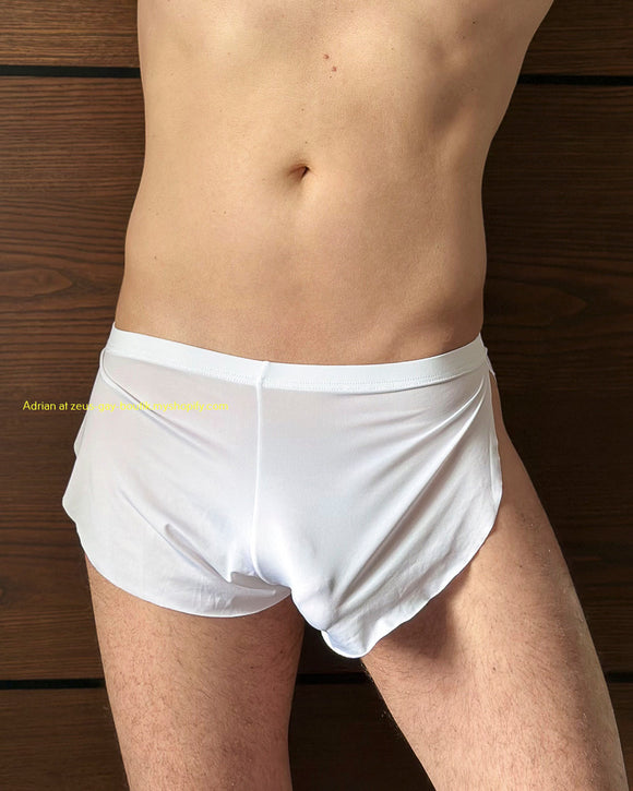 Boxer Briefs / Silk Split Side / Medium / White