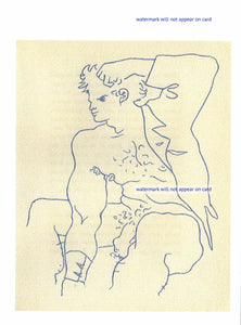 POSTCARD / COCTEAU Jean / Nude man drawing