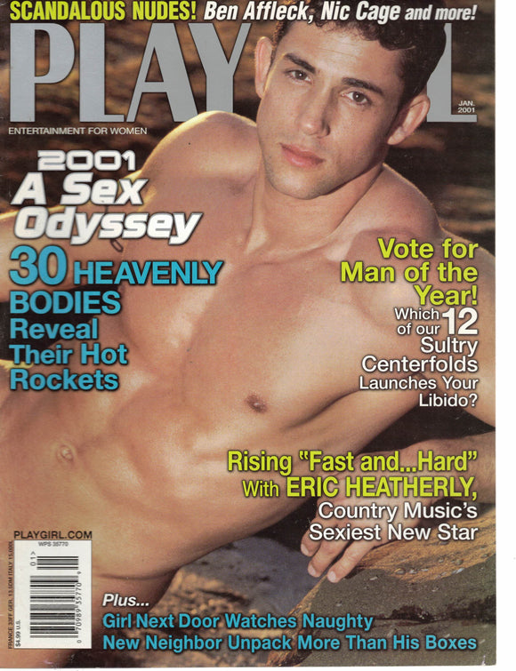 PLAYGIRL / 2001 / January / Eric Heatherly / Anthony Catanzaro / John Damon Vaulati / Bruce Willis / Ben Afleck / Ralph Fiennes