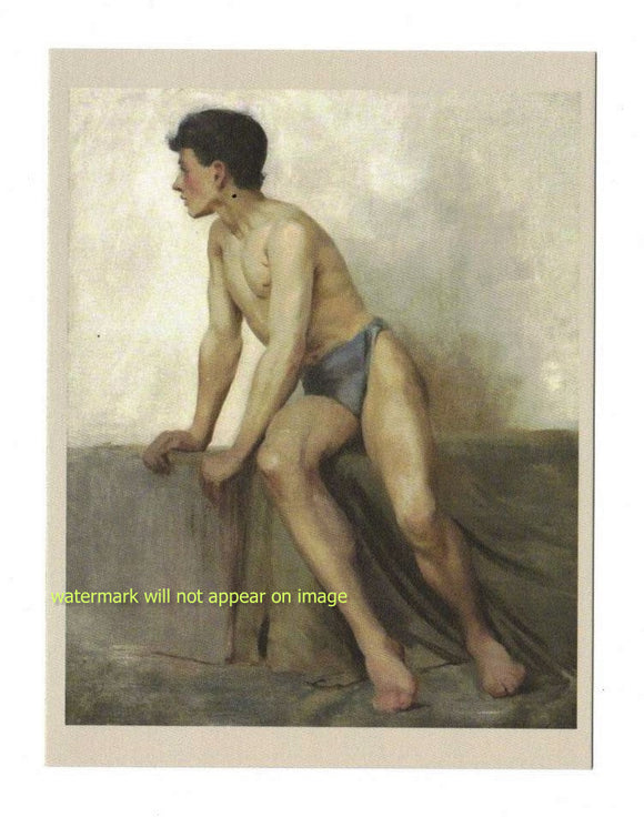 POSTCARD / TUKE Henry Scott / Seated nude study, 1877