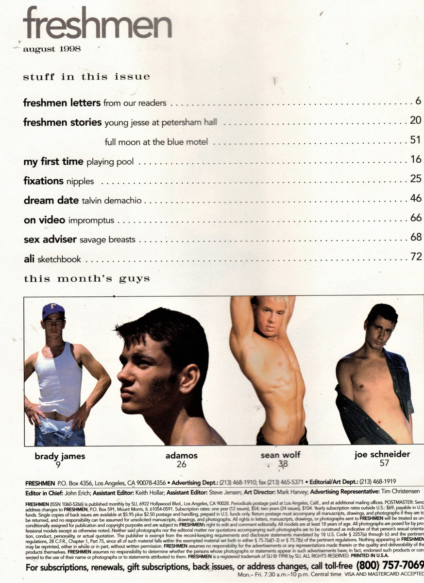FRESHMEN / 1998 / August / Adamos / Joe Schneider / Sean Wolf / Brady ...