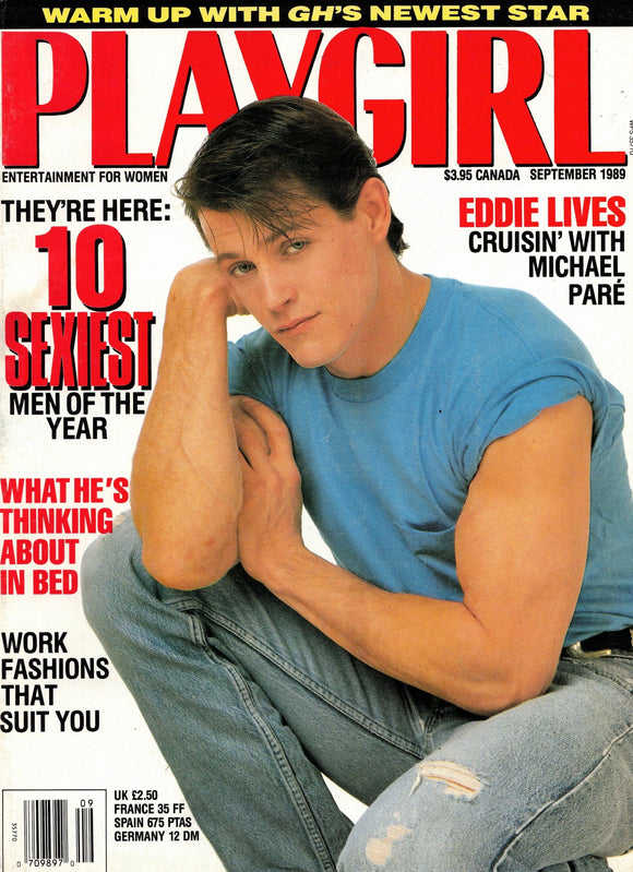 PLAYGIRL / 1989 / September / Michael Paré / Tony O'Dell / Tony Bartok / Donn Simione / Tommy Burgess