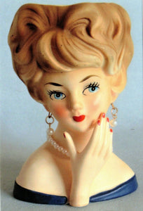 POSTCARD / Lefton / Lady Head Vase