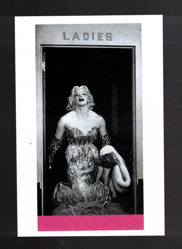 POSTCARD / Mario Costello, drag queen, ladies entrance, 1956