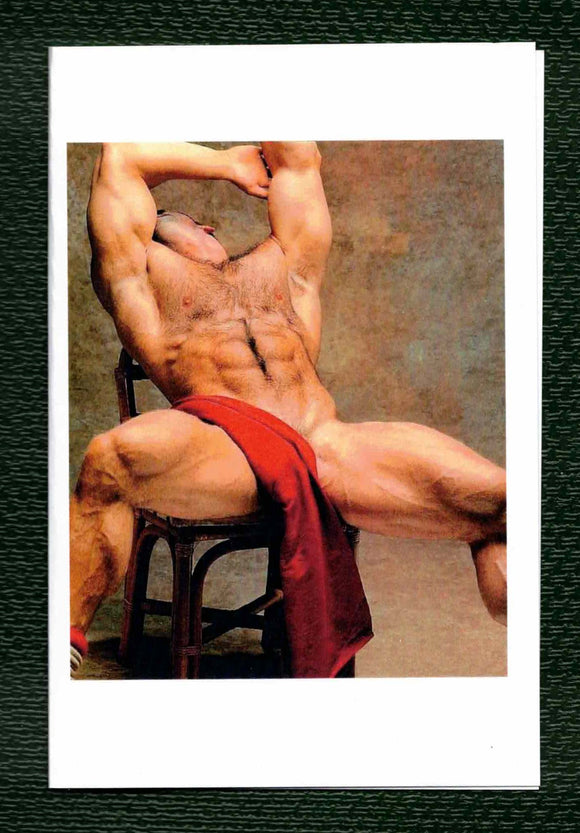 NOTE CARD / Carl Hardwick nude on chair