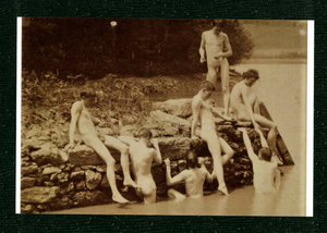 POSTCARD / EAKINS, Thomas / Circle of friends at The Swimming Hole, 1884