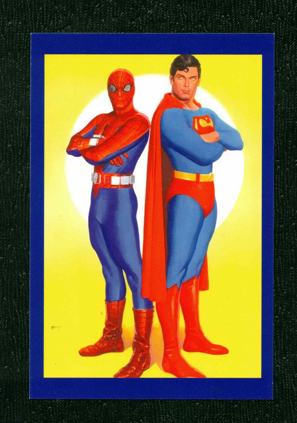 POSTCARD / Christopher Reeve Superman + Spiderman