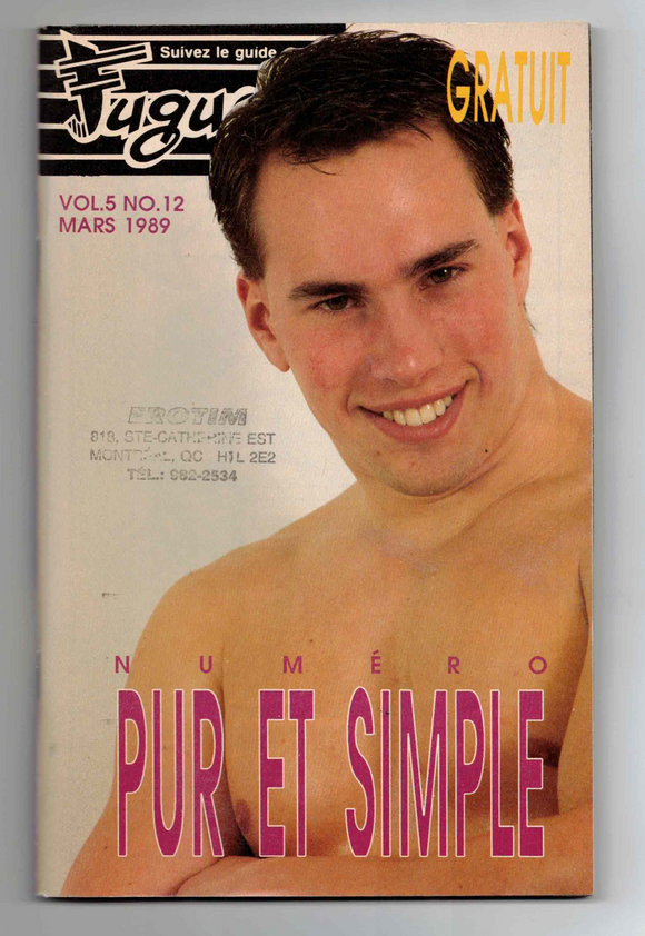 FUGUES Magazine / 1989 / Mars / Guide Gay Montreal-Quebec-Canada