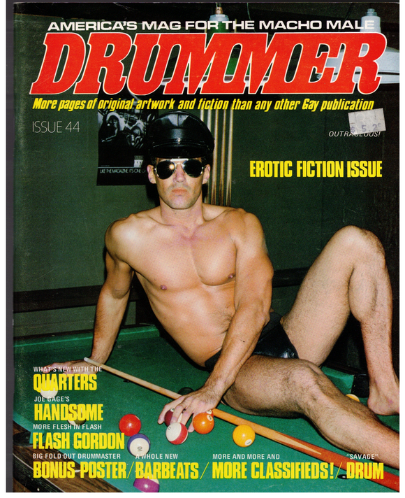 Drummer / 1981 / No. 44 / Joe Cage / Flash Gordon / Larry Townsend / Joe Paducah/Pat Webb / Bill Ward / Pasolini / Buster Crabbe / Sam Jones