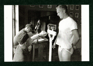 POSTCARD / Soldier in jockstrap medical exam