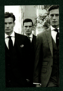 POSTCARD / Three handsome men in suits + ties