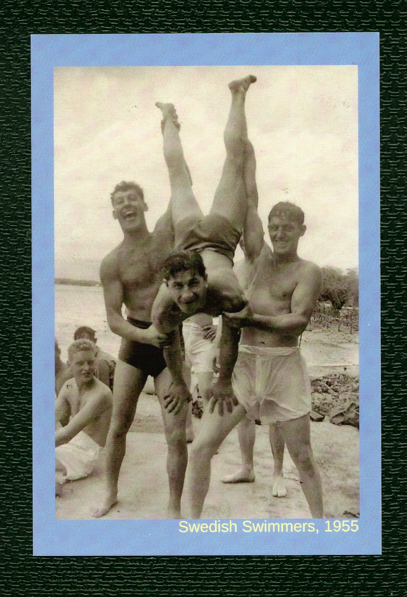 POSTCARD / Swedish swimmers, 1955