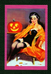 POSTCARD / Ada, Halloween pin-up