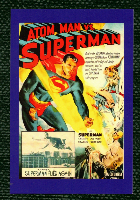 POSTCARD / ATOM MAN VS SUPERMAN, 1950 / Kirk Alyn