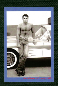 POSTCARD / Van Williams + corvette, 1960