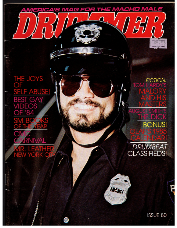 Drummer / 1984 / No.80 / Bill Ward / Olaf calendar / Nina Glaser / Larry Townsend / Eric Ryan / Al Parker / Jon King / Karl Forest / Lee Ryder