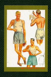 POSTCARD / Men's boxers shorts, 1953