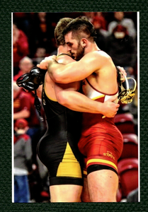 POSTCARD / Two wrestlers hugging