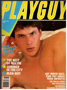 PLAYGUY / 1985 / August / Frederick Tracy / Maureen McGovern / Rob Montessa / Kim Walker / Tom McCann / Kristen Bjorn / Dick Fisk / Bill Henson / Sky Dawson / Ron Pearson / Lee Ryder / Jon King / Mac Turner / Zelda Rubinstein / Don Lancaster