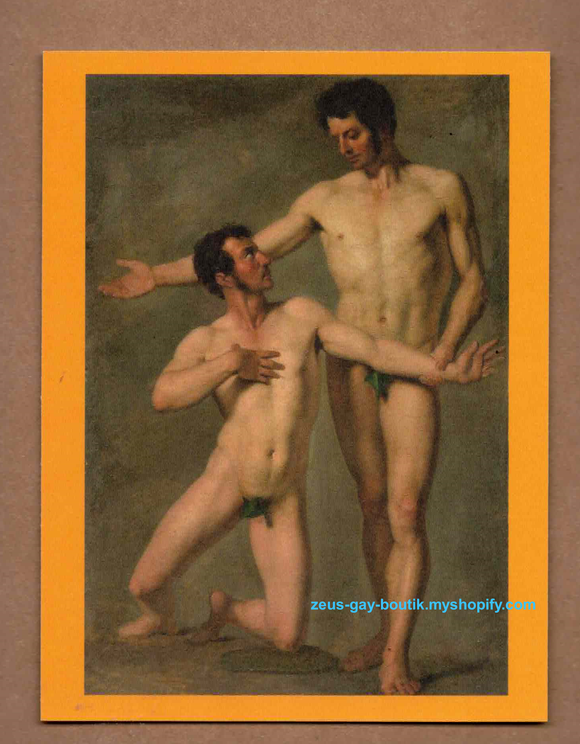 POSTCARD / FABRE, Francois-Xavier / Deux hommes nus, 1825