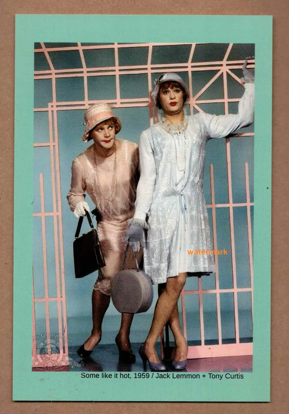 POSTCARD / Jack Lemmon + Tony Curtis / Some like it hot, 1959