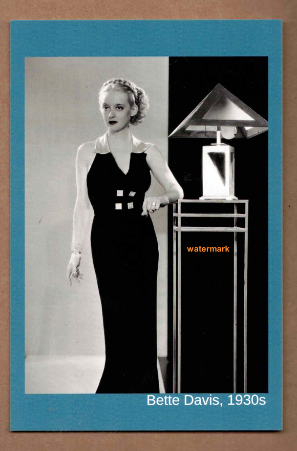 POSTCARD / Bette Davis / Art Deco, 1930s