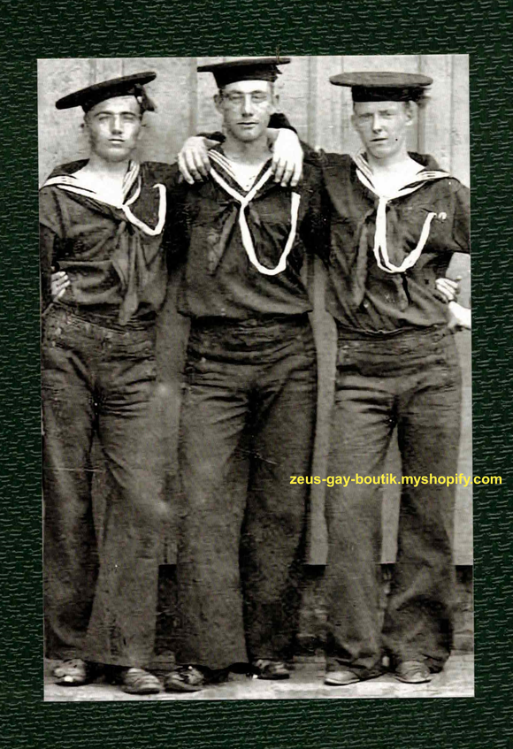 POSTCARD / Three American sailors, 1917