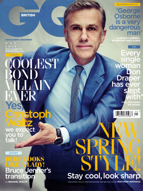 GQ / British / 2015 / May / Christoph Waltz / Bruce Jenner