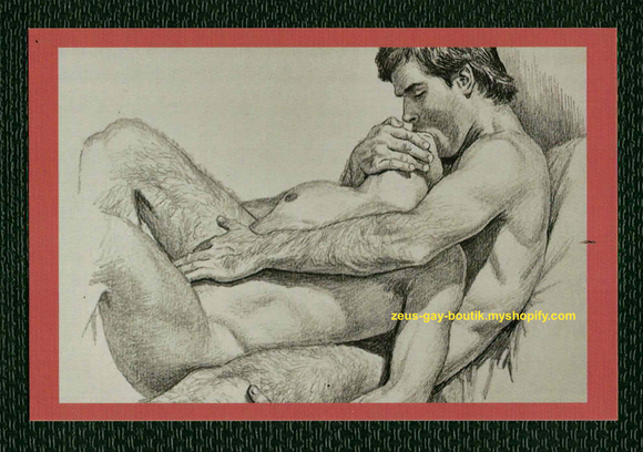POSTCARD / ANONYMOUS / Two nude men kissing