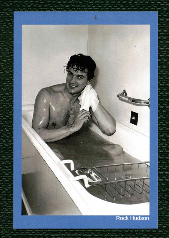 POSTCARD / Rock Hudson in bathtub, 1954