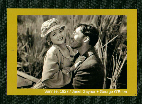 POSTCARD / George O'Brien + Janet Gaynor / Sunrise, 1927