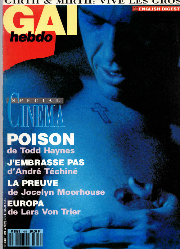 GAI PIED HEBDO FRANCE / 1991 / Novembre / André Téchiné / Todd Haybes / Lars Von Trier / Rudolph Valentino / The Hun