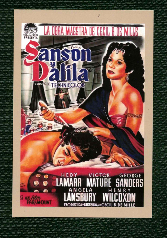 POSTCARD / Samson and Delilah, 1949 / Hedy Lamarr / Victor Mature