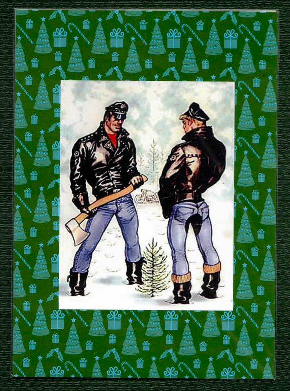 GREETING CARD / Christmas / Tom of Finland / Big men, small tree