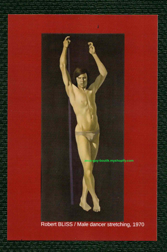 POSTCARD / BLISS, Robert / Male dancer stretching, 1970