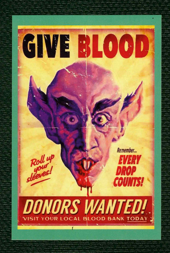 POSTCARD / Halloween / Give blood