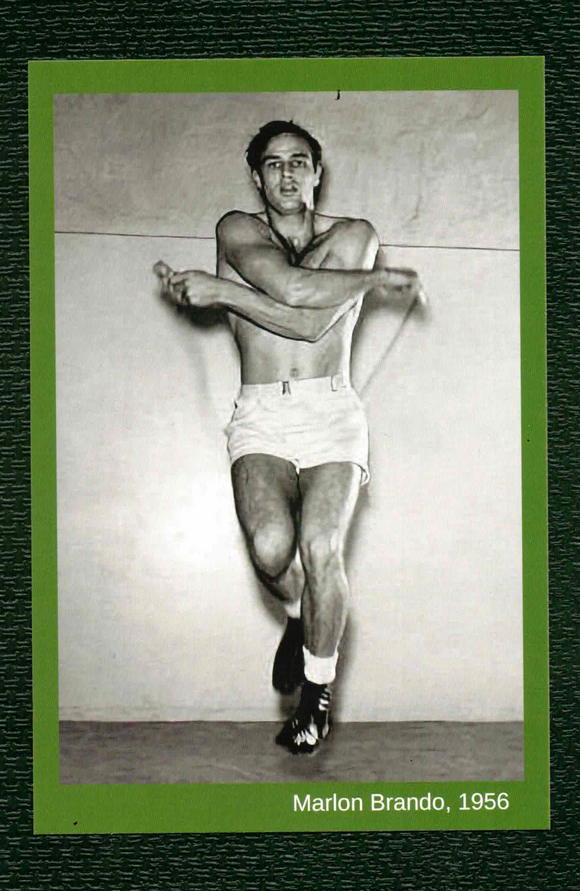 POSTCARD / Marlon Brando skipping rope, 1956