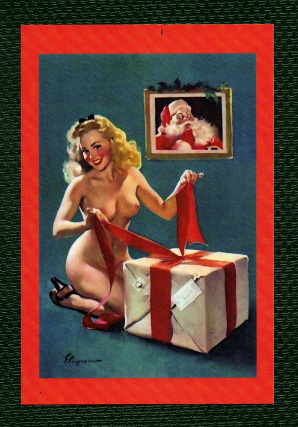POSTCARD / Pin-up / Christmas gift for Santa, 1947 / Gil ELVGREN