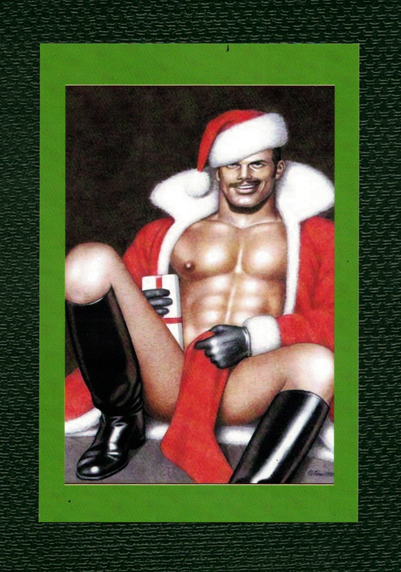 POSTCARD / Tom of Finland / Sexy Santa + presents