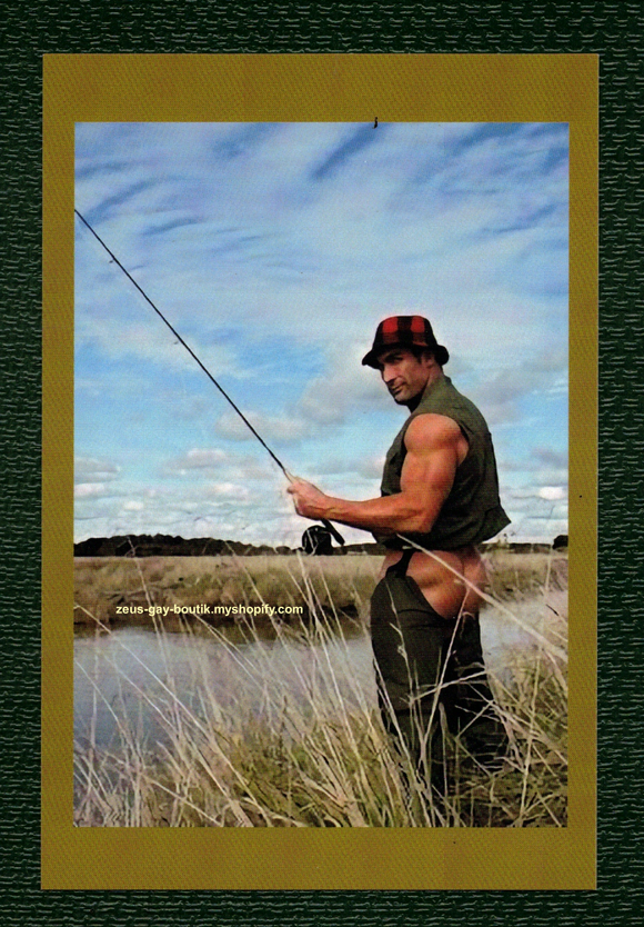 POSTCARD / Nude fly fishing